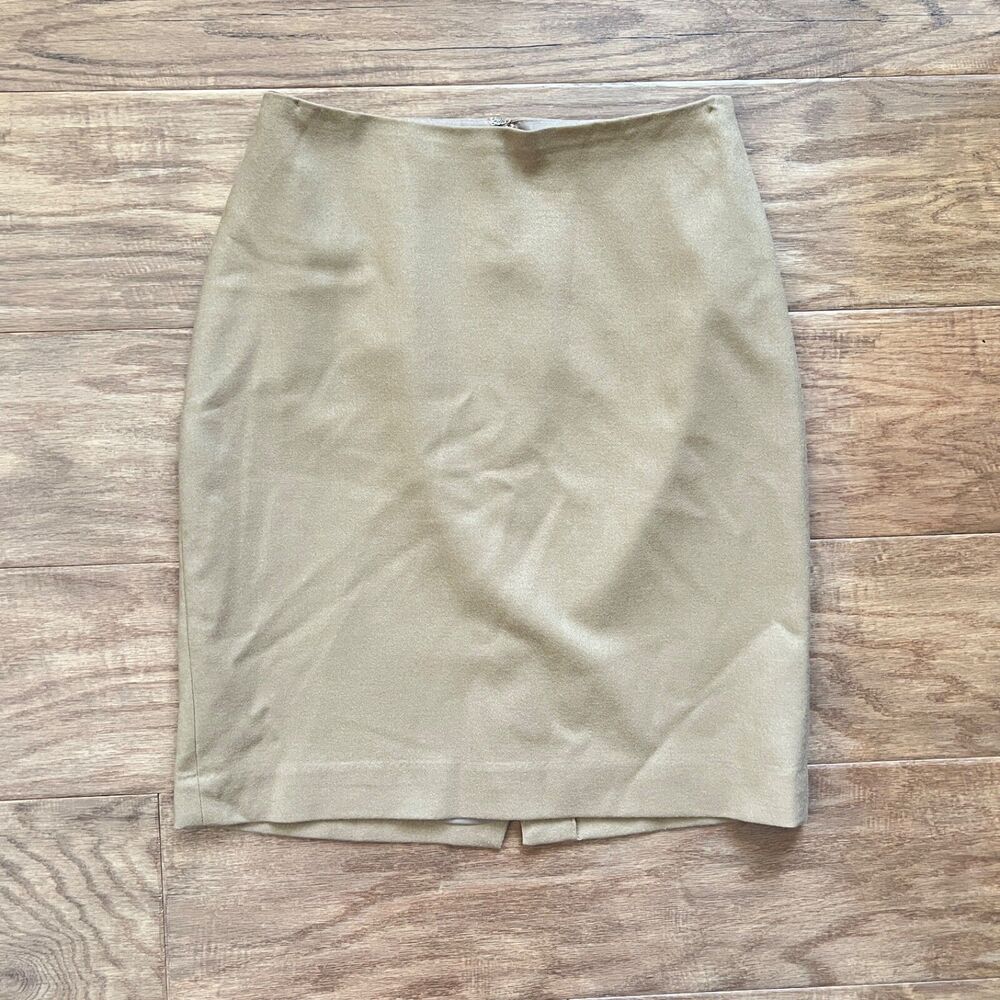 Talbots Petites Pencil Skirt Women's Size 4P Nutmeg Tan Wool Blend Lined